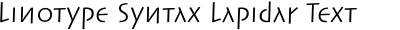 Linotype Syntax Lapidar Text Pro Regular